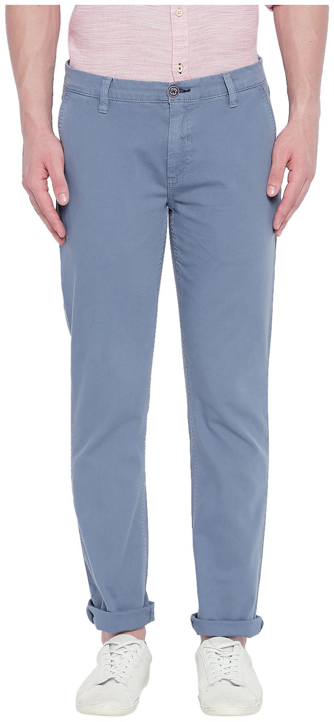 

Urban Ranger by Pantaloons Men Blue Solid Slim fit Regular trousers