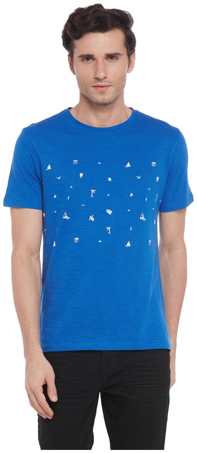 

Urban Ranger by Pantaloons Men Blue Regular fit Cotton Round neck T-Shirt - Pack Of 1