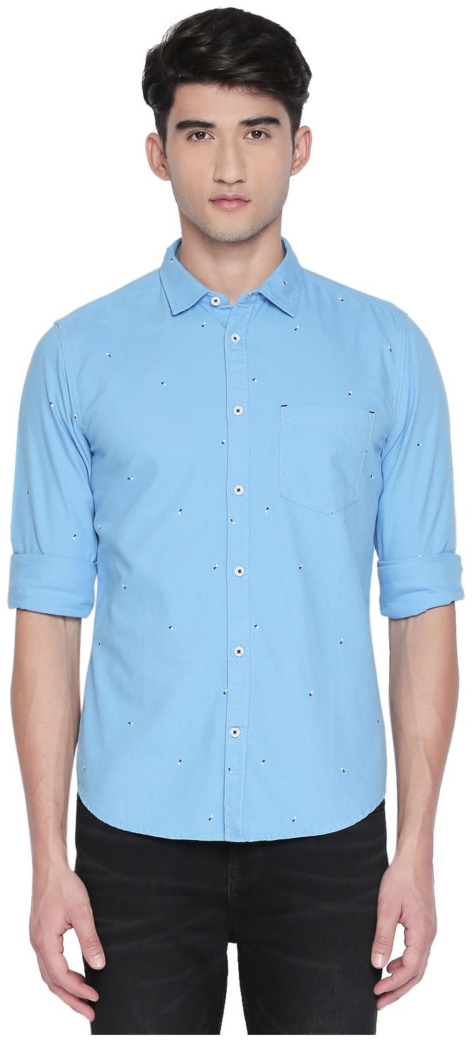 

Urban Ranger by Pantaloons Men Blue Printed Regular Fit Casual Shirt