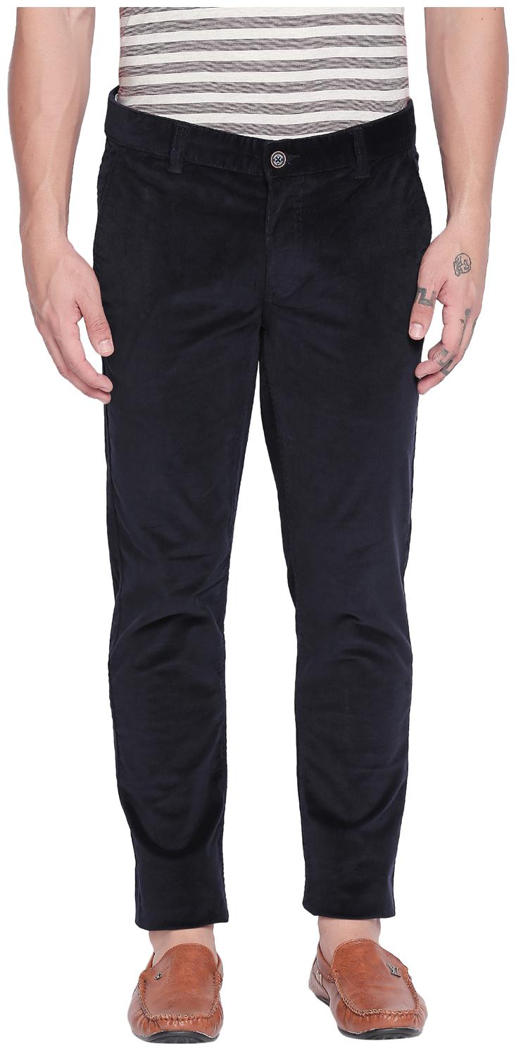 

Urban Ranger by Pantaloons Men Blue Solid Slim fit Regular trousers