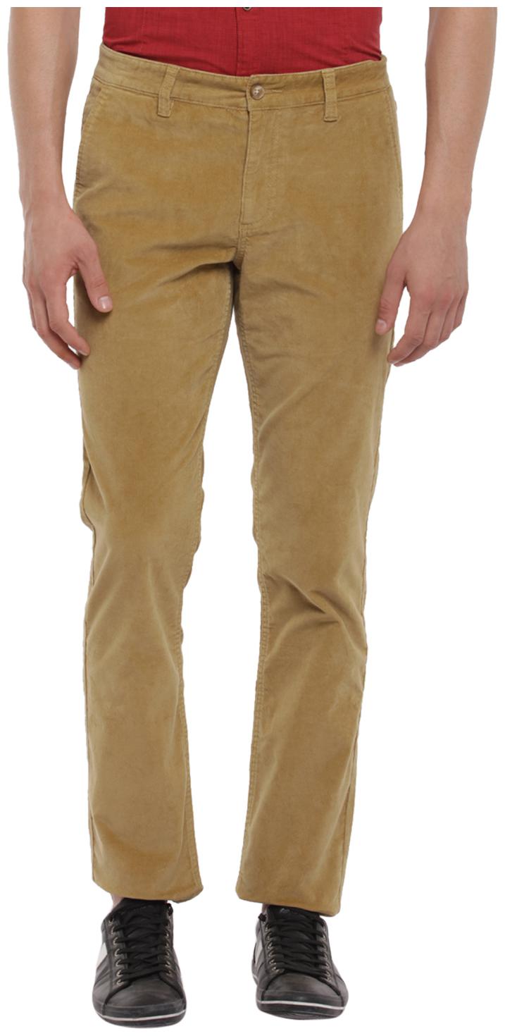 

Urban Ranger by Pantaloons Men Brown Solid Slim fit Wrinkle free Regular trousers