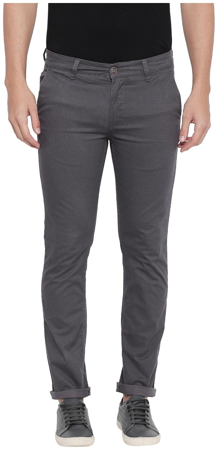 

Urban Ranger by Pantaloons Men Grey Printed Slim fit Regular trousers