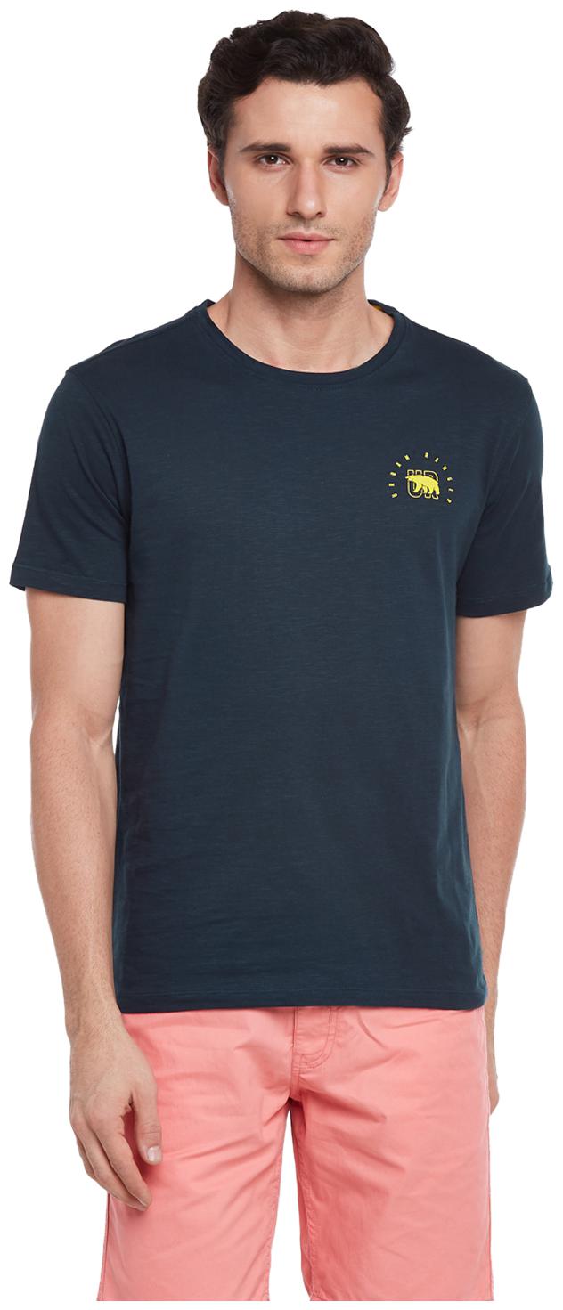 

Urban Ranger by Pantaloons Men Navy blue Regular fit Cotton Round neck T-Shirt - Pack Of 1