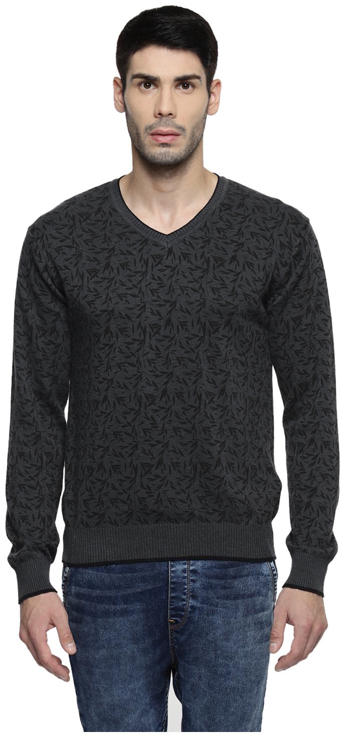 

Urban Ranger by Pantaloons Men Grey V neck Longline sweater