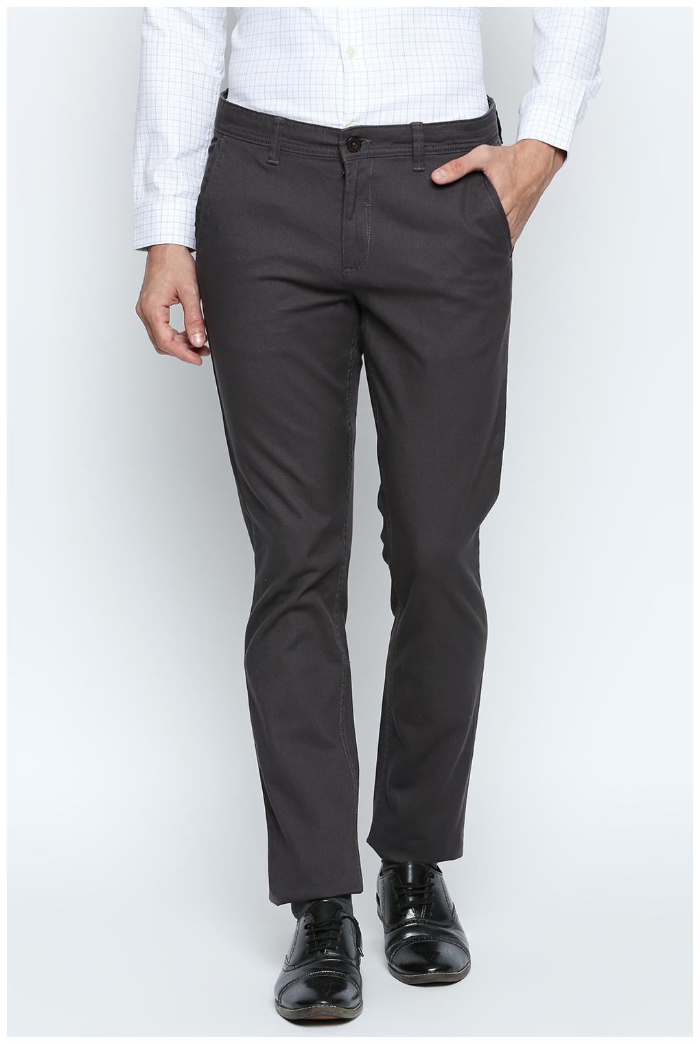 

Urban Ranger by Pantaloons Men Grey Solid Slim fit Regular trousers