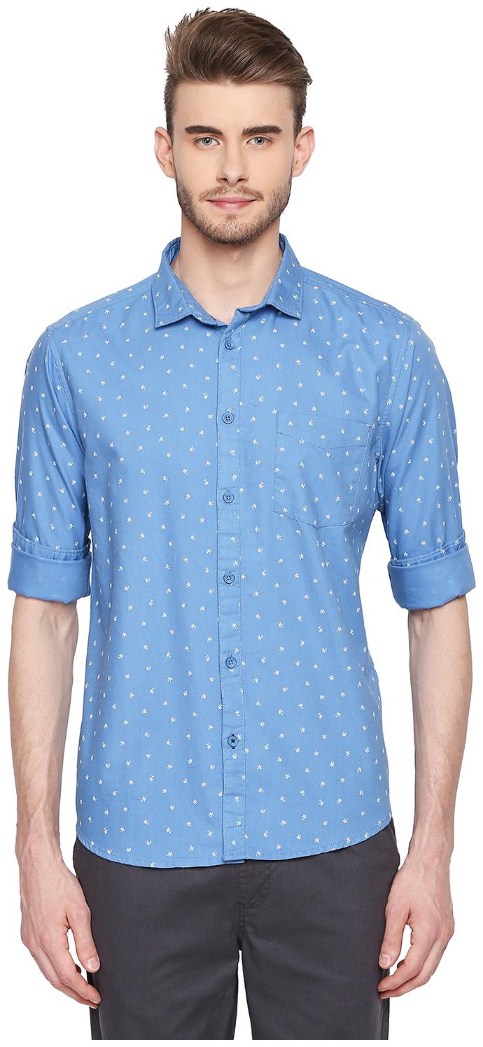 

Urban Ranger by Pantaloons Men Blue Printed Slim Fit Casual Shirt