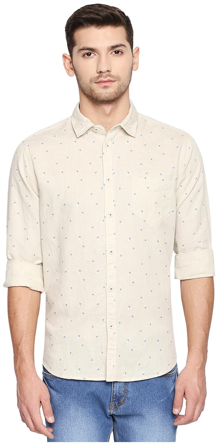 

Urban Ranger by Pantaloons Men Beige Printed Slim Fit Casual Shirt