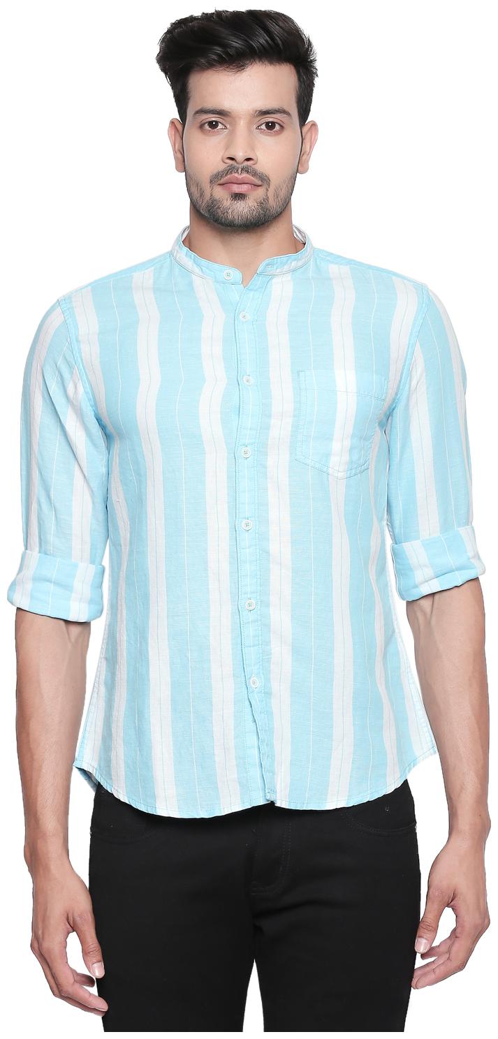 

Urban Ranger by Pantaloons Men Blue Vertical Stripes Slim Fit Casual Shirt