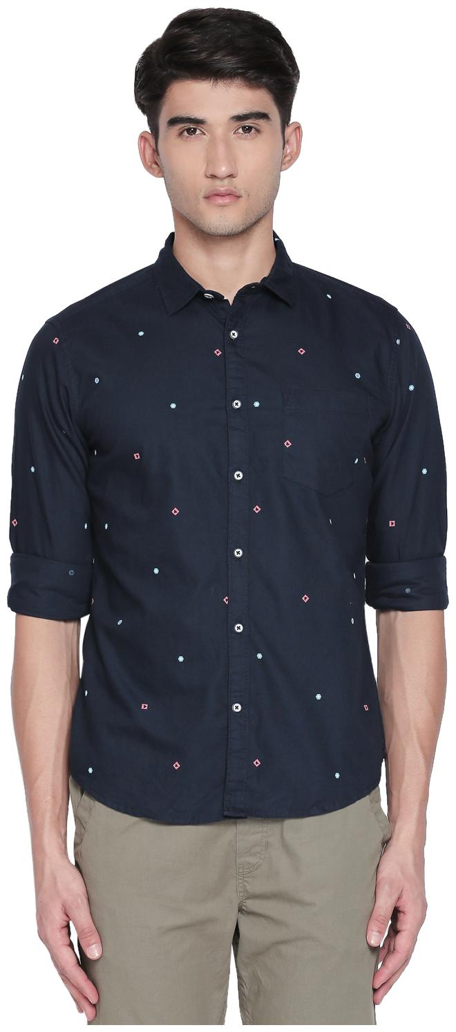 

Urban Ranger by Pantaloons Men Blue Printed Regular Fit Casual Shirt