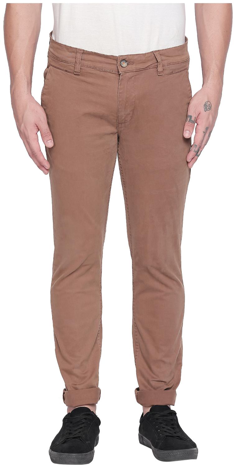 

Urban Ranger by Pantaloons Men Brown Solid Slim fit Regular trousers