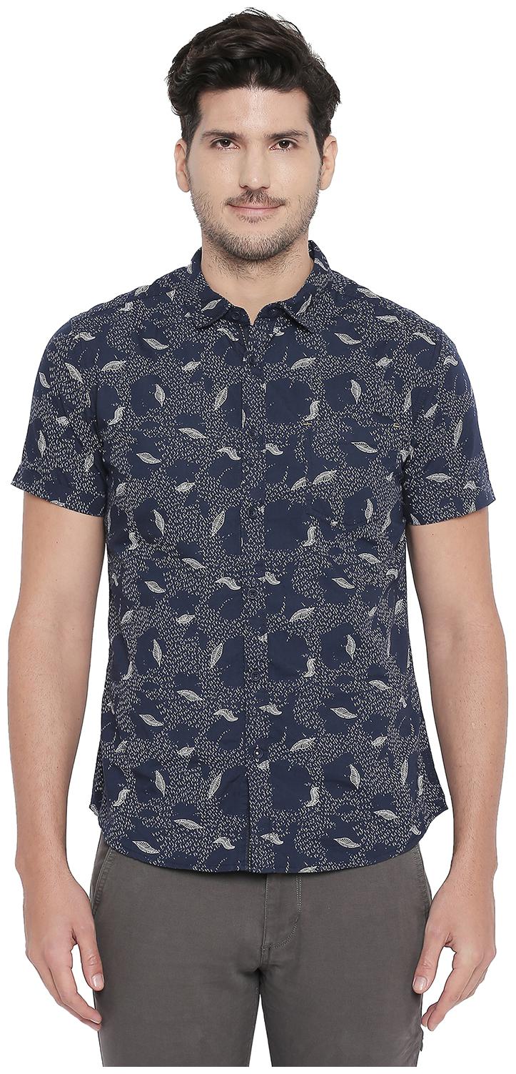 

Urban Ranger by Pantaloons Men Blue Printed Slim Fit Casual Shirt