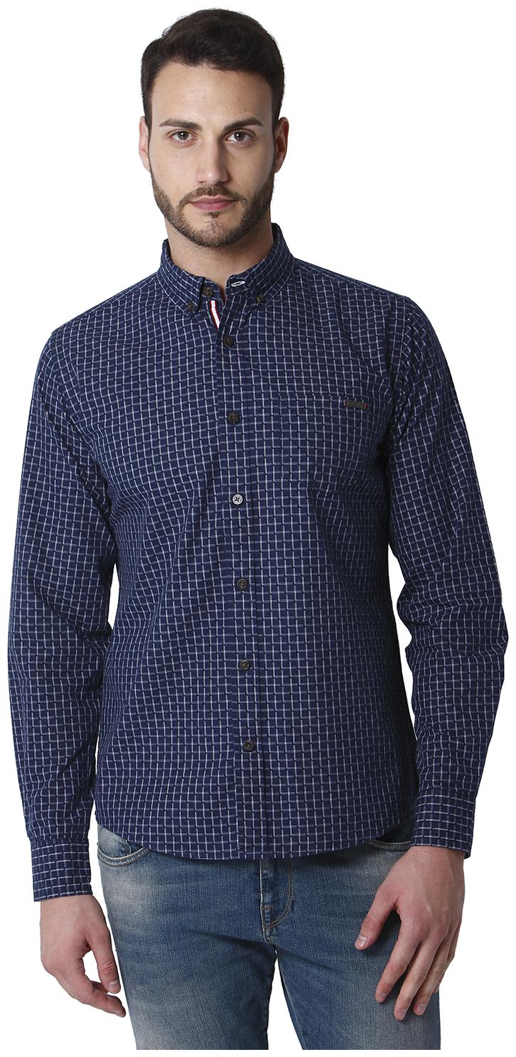 

URBAN SCOTTISH Men Blue Checked Slim Fit Casual Shirt