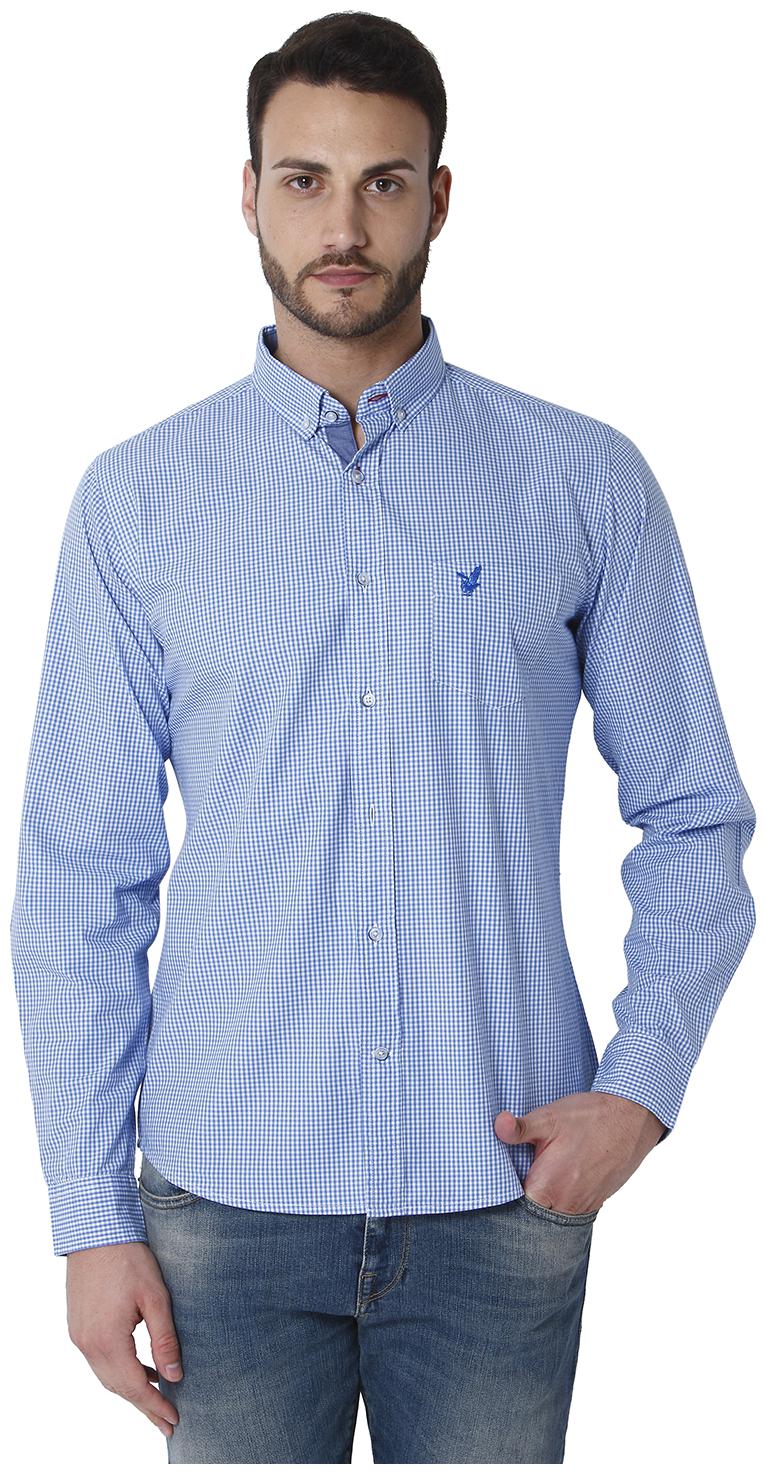

URBAN SCOTTISH Men Blue Checked Slim Fit Casual Shirt