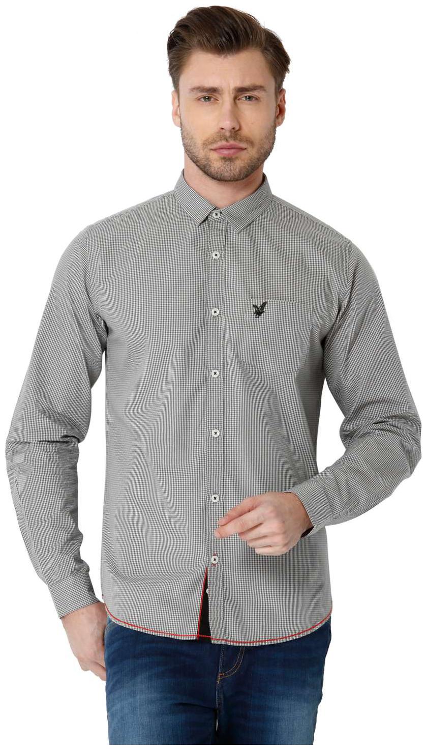 

URBAN SCOTTISH Men Beige Checked Slim Fit Casual Shirt