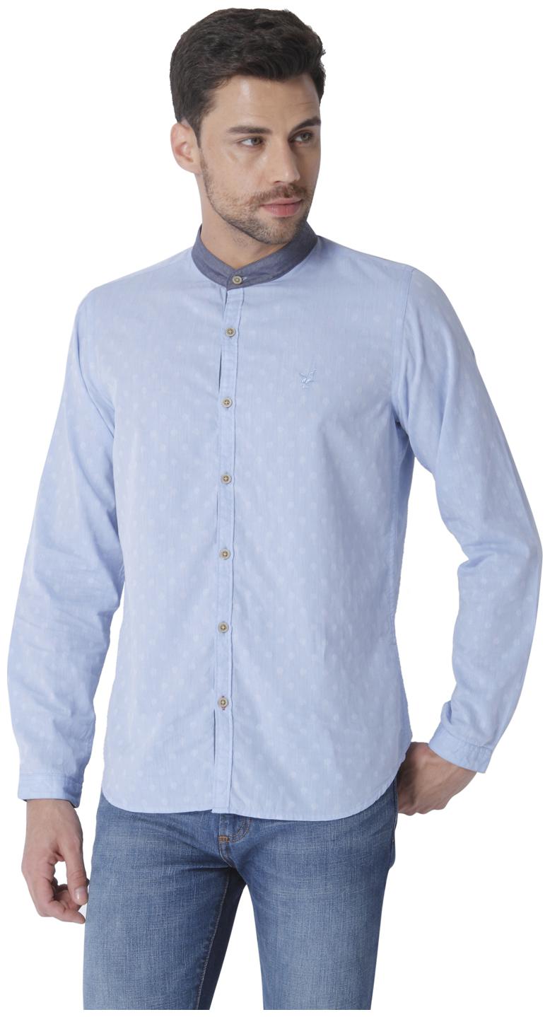 

URBAN SCOTTISH Men Blue Printed Slim Fit Casual Shirt