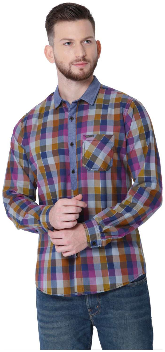 

URBAN SCOTTISH Men Multi Checked Slim Fit Casual Shirt