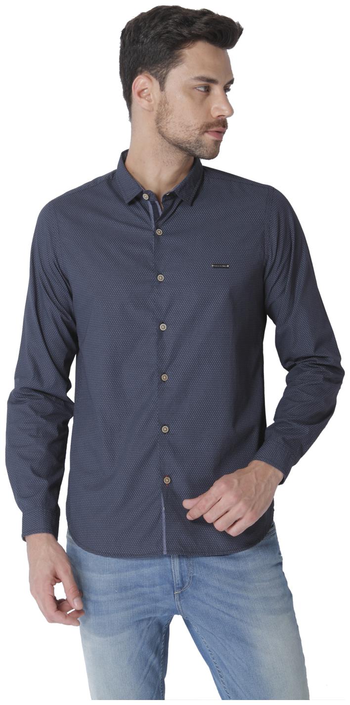 

URBAN SCOTTISH Men Grey Printed Slim Fit Casual Shirt
