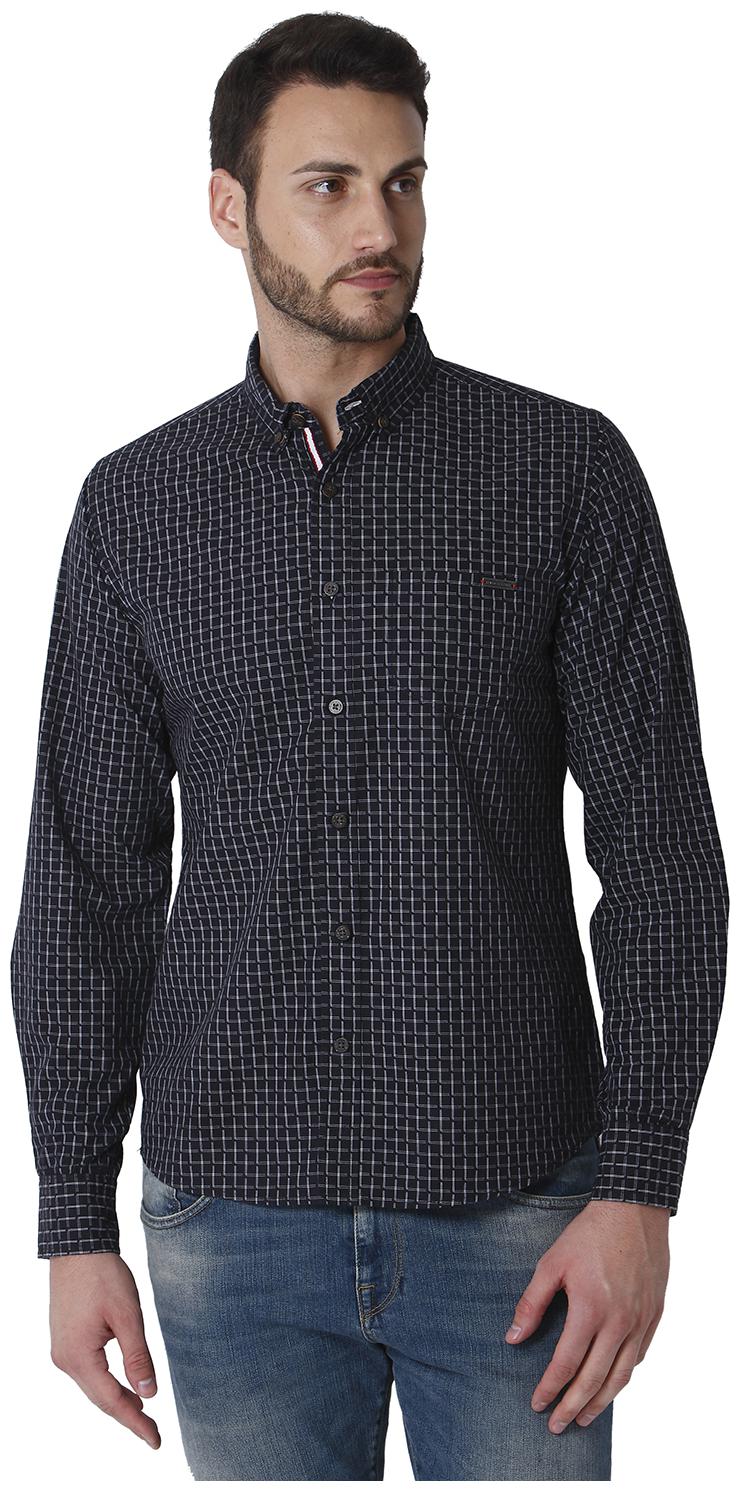 

URBAN SCOTTISH Men Black Checked Slim Fit Casual Shirt