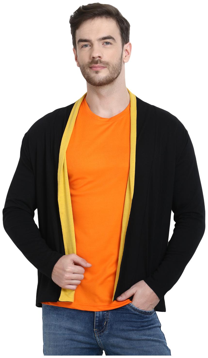 

URBAN VIEW Men Black Solid Shrug