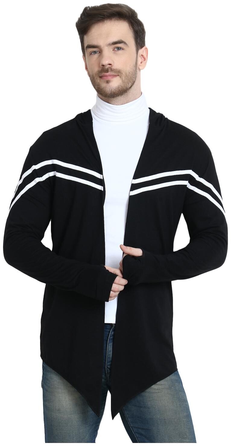 

URBAN VIEW Men Black Solid Shrug