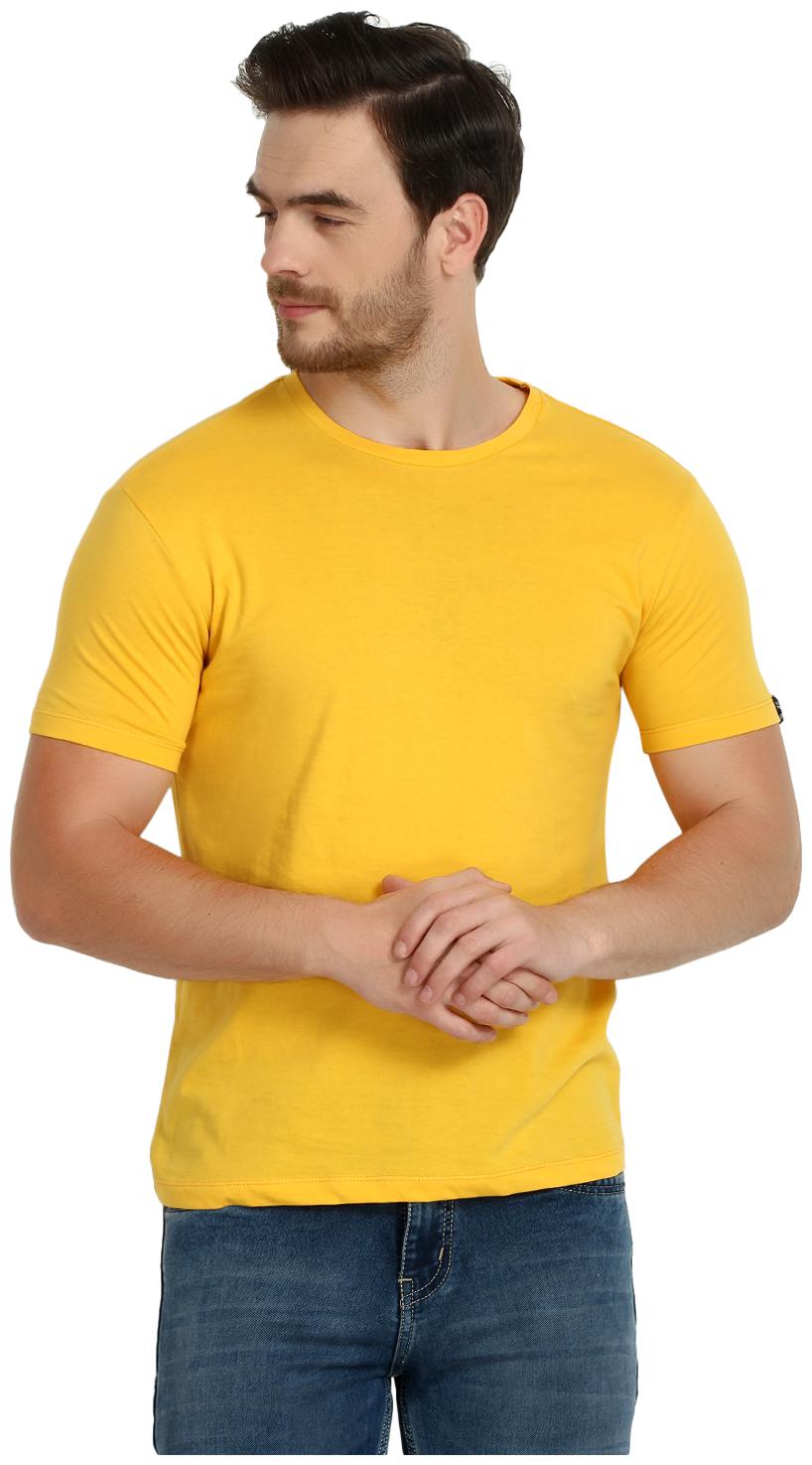 

URBAN VIEW Men Yellow Regular fit Cotton Round neck T-Shirt - Pack Of 1