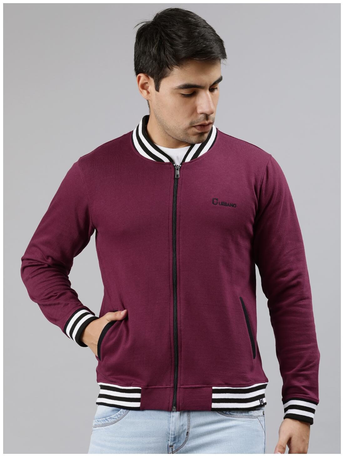

Urbano Fashion Men Maroon Solid Sports jacket
