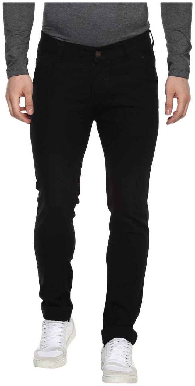 Urbano Fashion Men Black Slim Fit Jeans