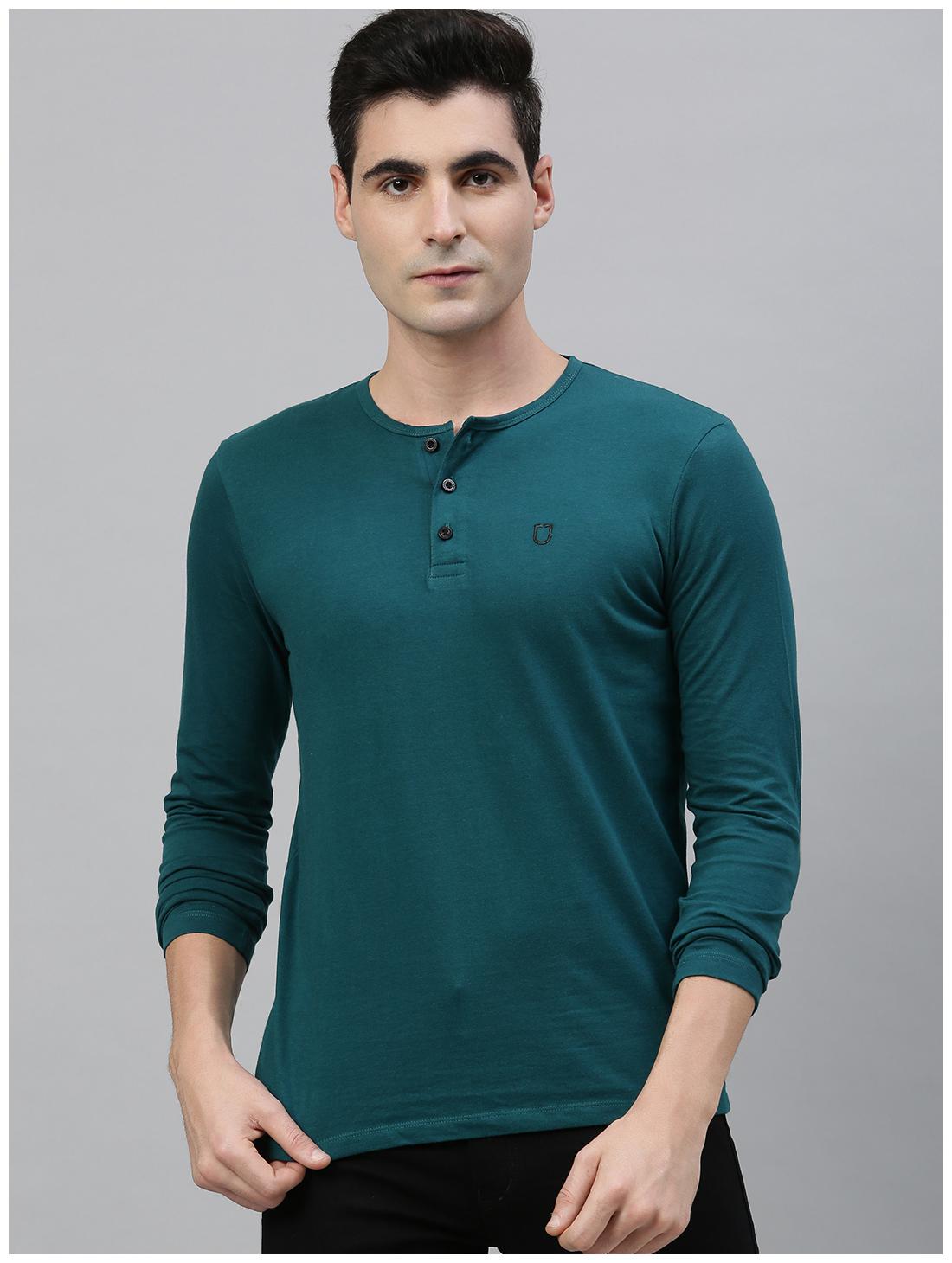 

Urbano Fashion Men Green Slim fit Cotton Henley neck T-Shirt - Pack Of 1