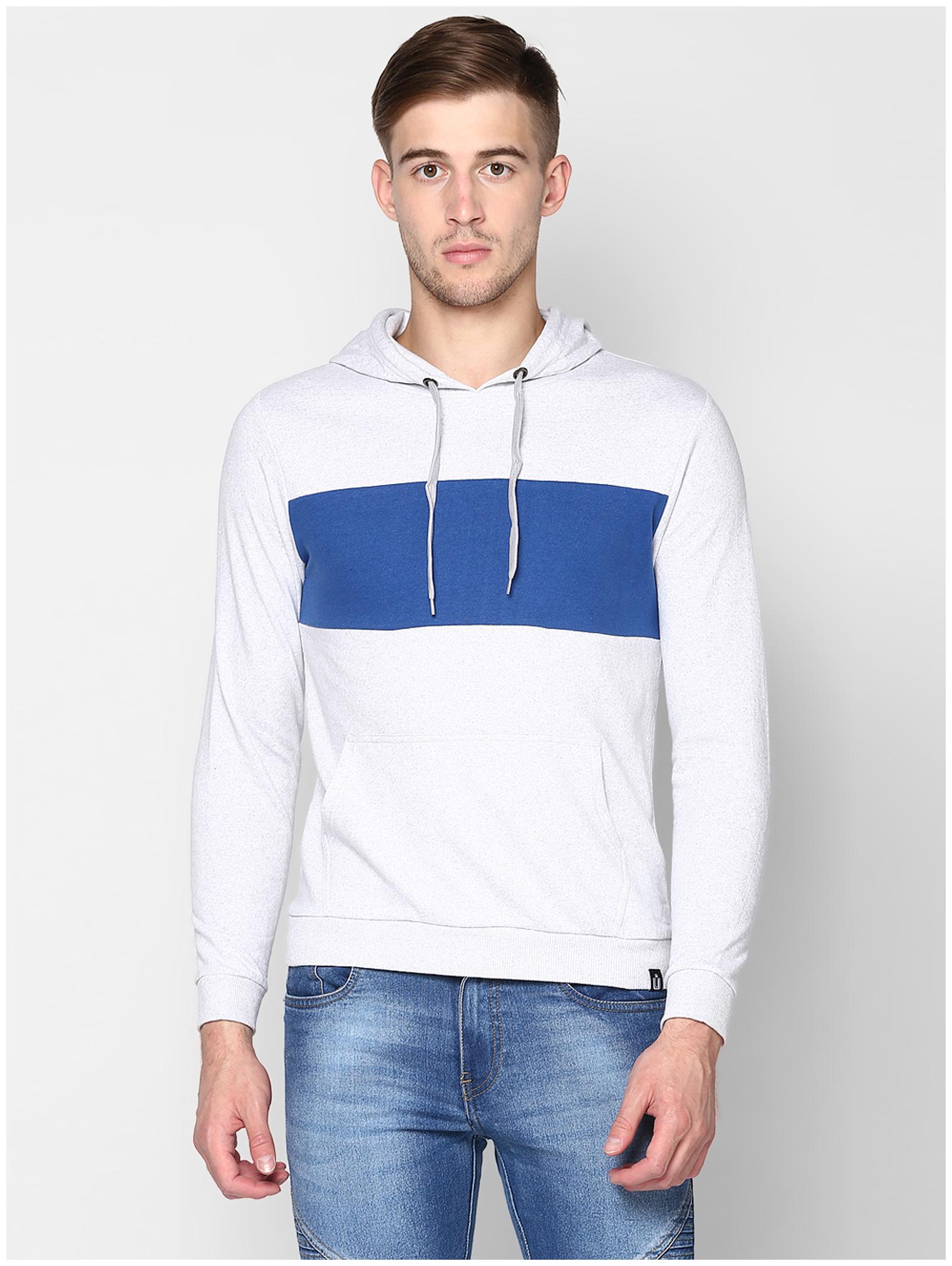 

Urbano Fashion Men White Hooded Sweatshirt