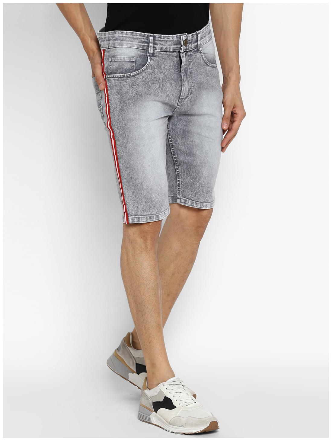 

Urbano Fashion Men Grey Slim Fit Denim Shorts