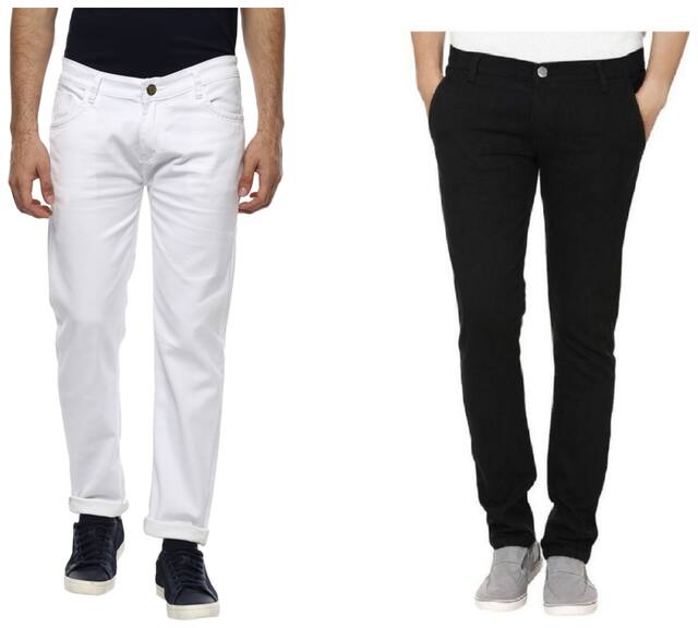 Urbano Fashion Men Black Slim Fit Jeans