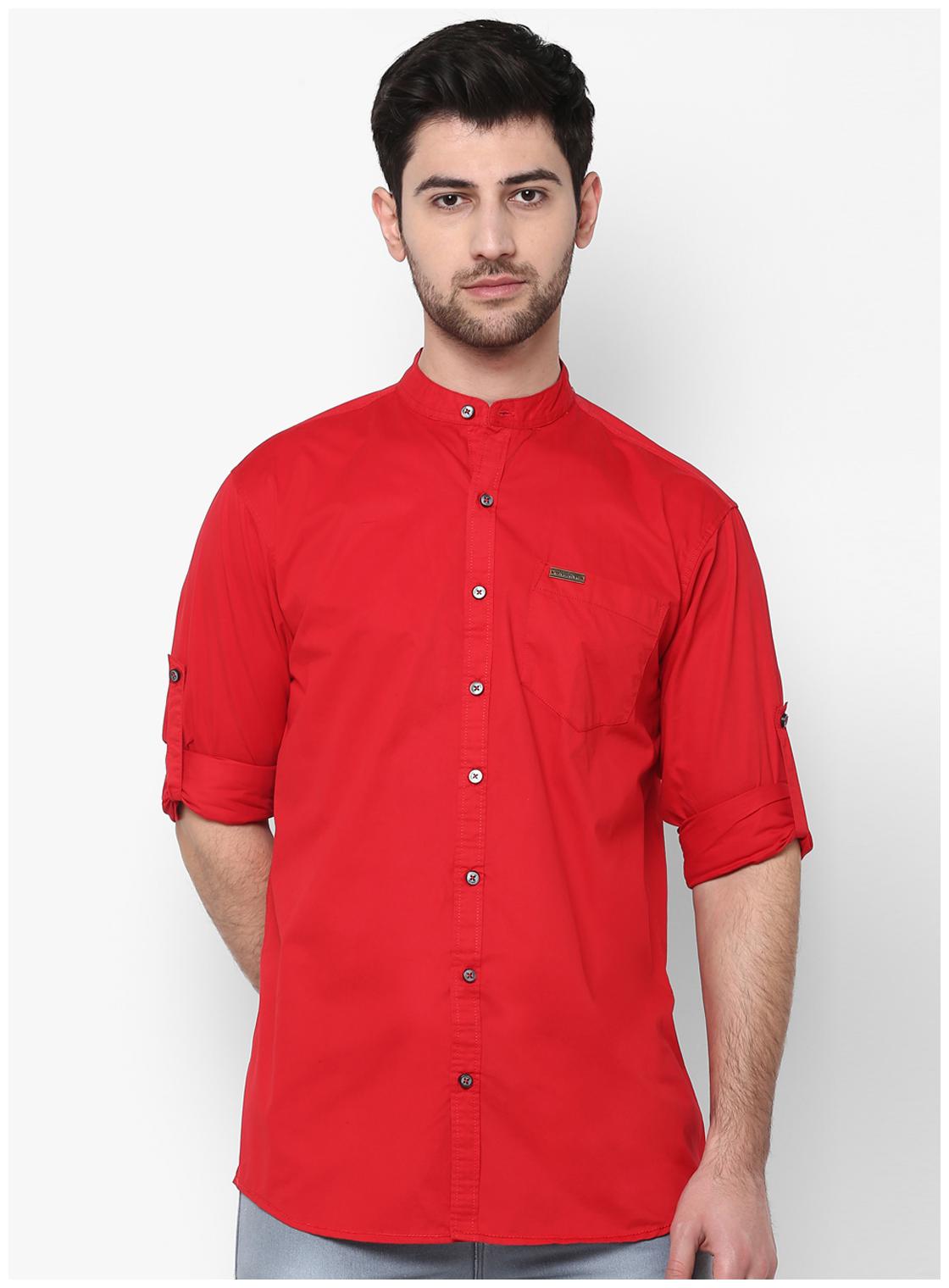 

Urbano Fashion Men Red Solid Slim Fit Casual Shirt
