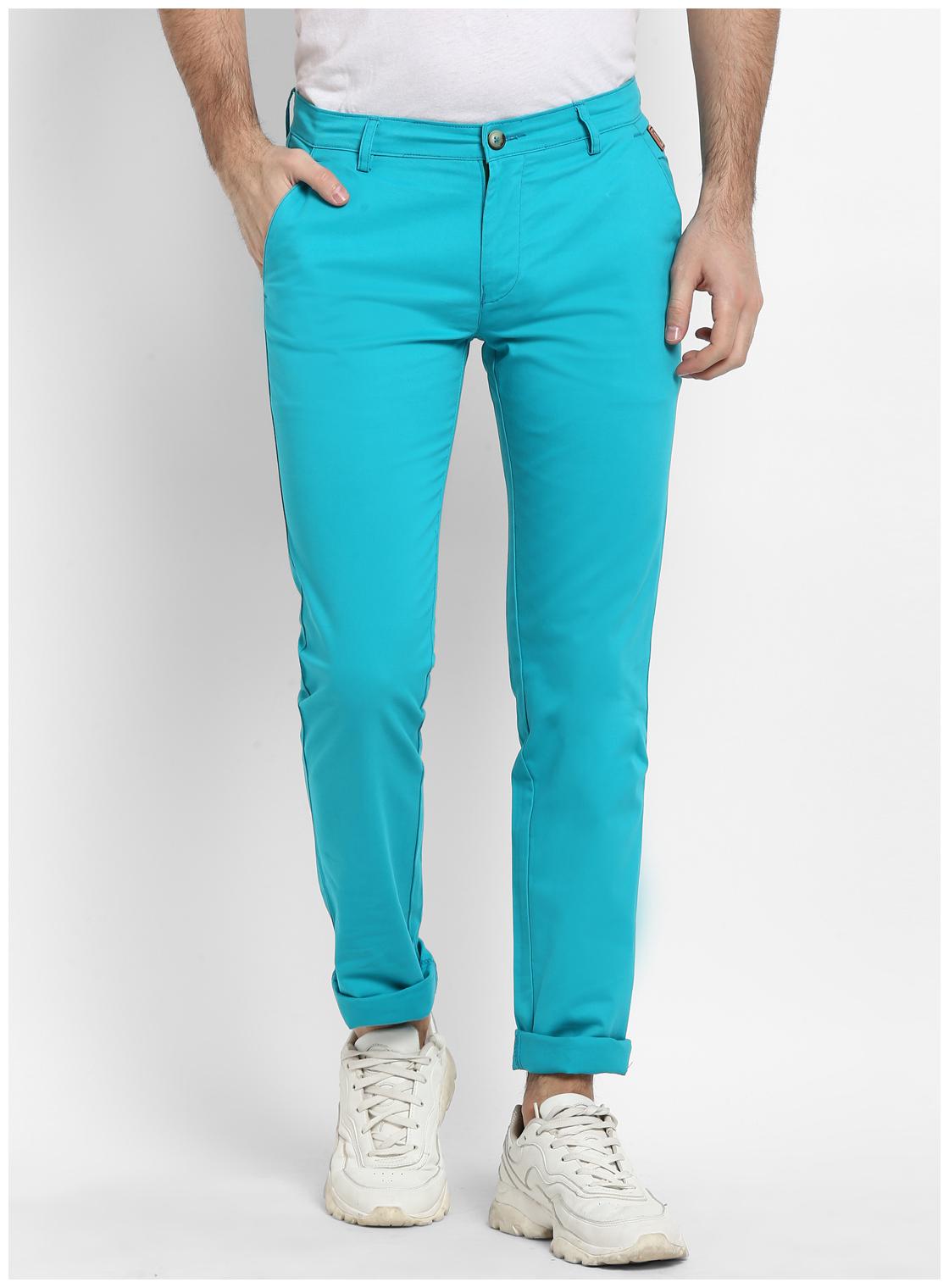 

Urbano Fashion Men Blue Solid Slim fit Wrinkle free Chinos