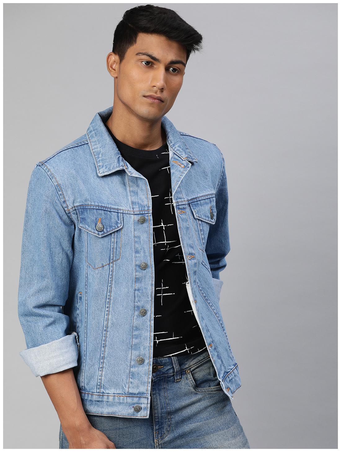

Urbano Fashion Men Blue Solid Denim jacket