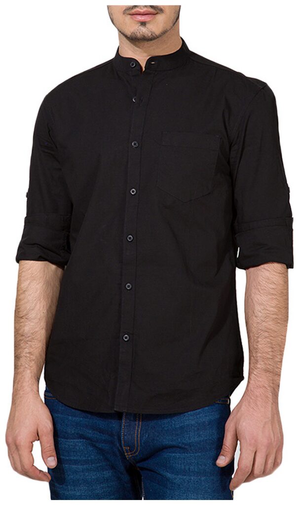 

Urbano Fashion Men Black Solid Regular Fit Casual Shirt