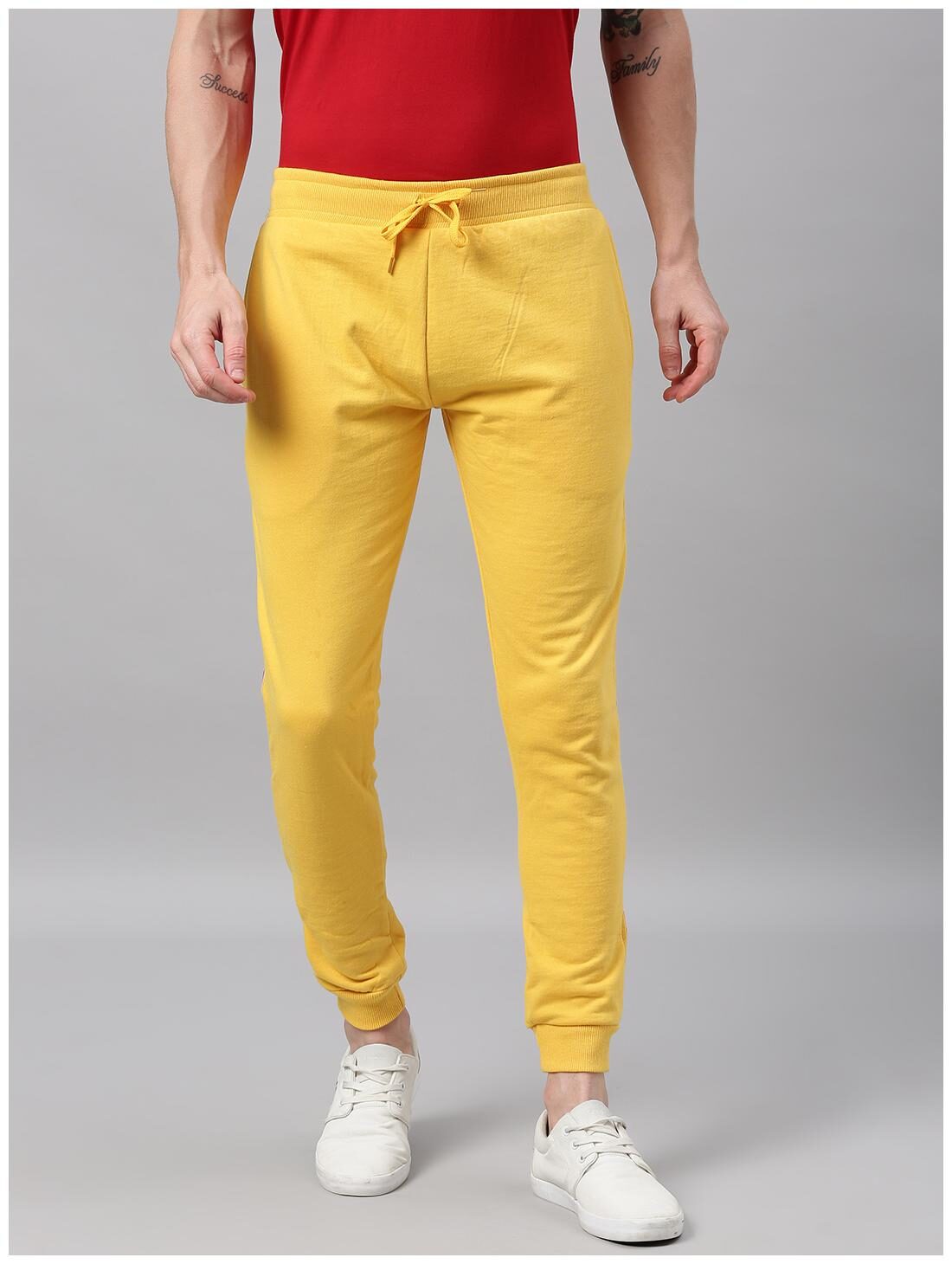 

Urbano Fashion Men Yellow Solid Slim fit Joggers