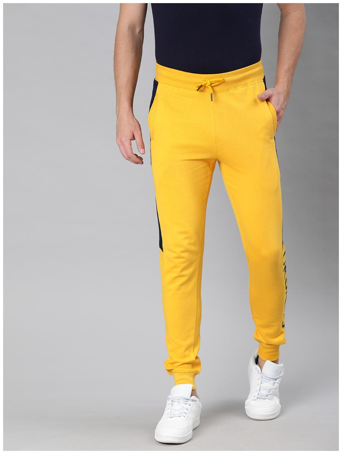 

Urbano Fashion Men Yellow Solid Slim fit Joggers