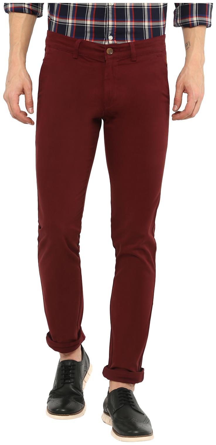 

Urbano Fashion Men Maroon Solid Slim fit Wrinkle free Chinos