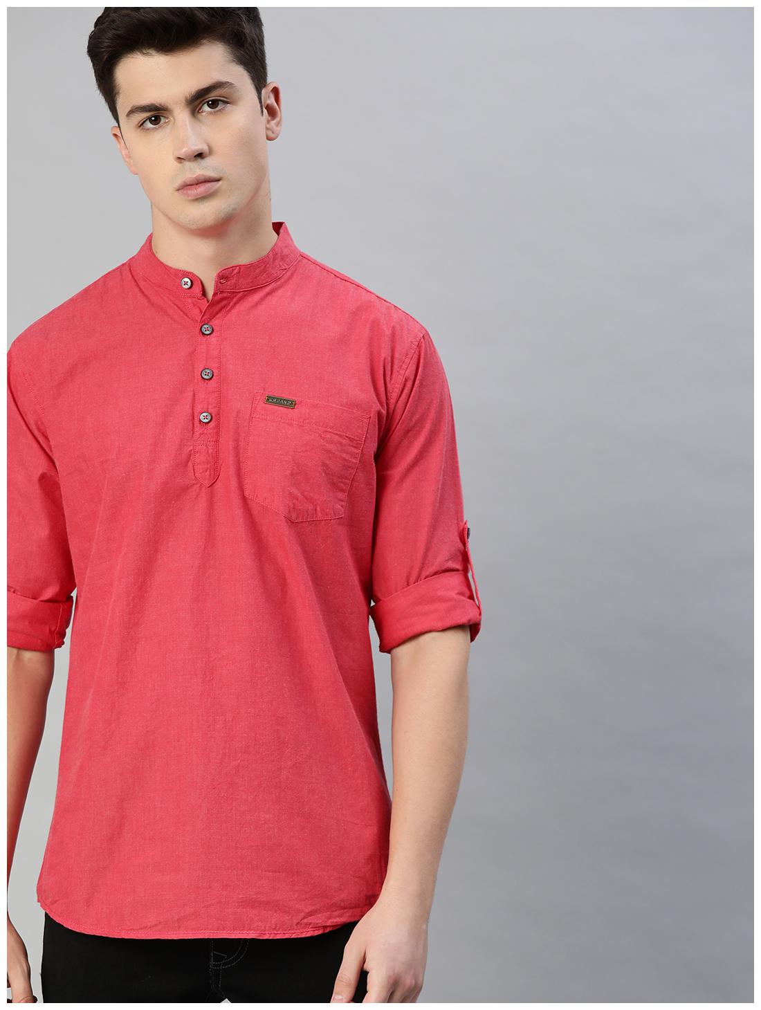 

Urbano Fashion Men Red Solid Slim Fit Casual Shirt