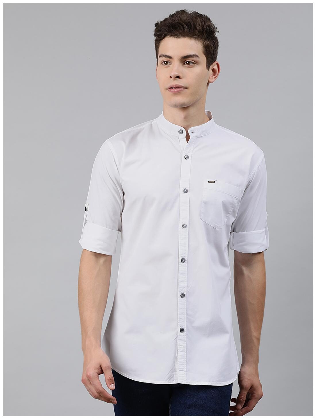 

Urbano Fashion Men White Solid Slim Fit Casual Shirt