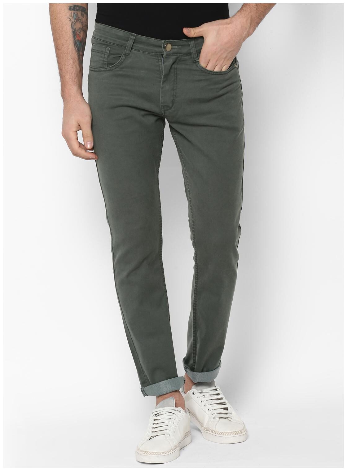 

Urbano Fashion Men Green Slim Fit Jeans