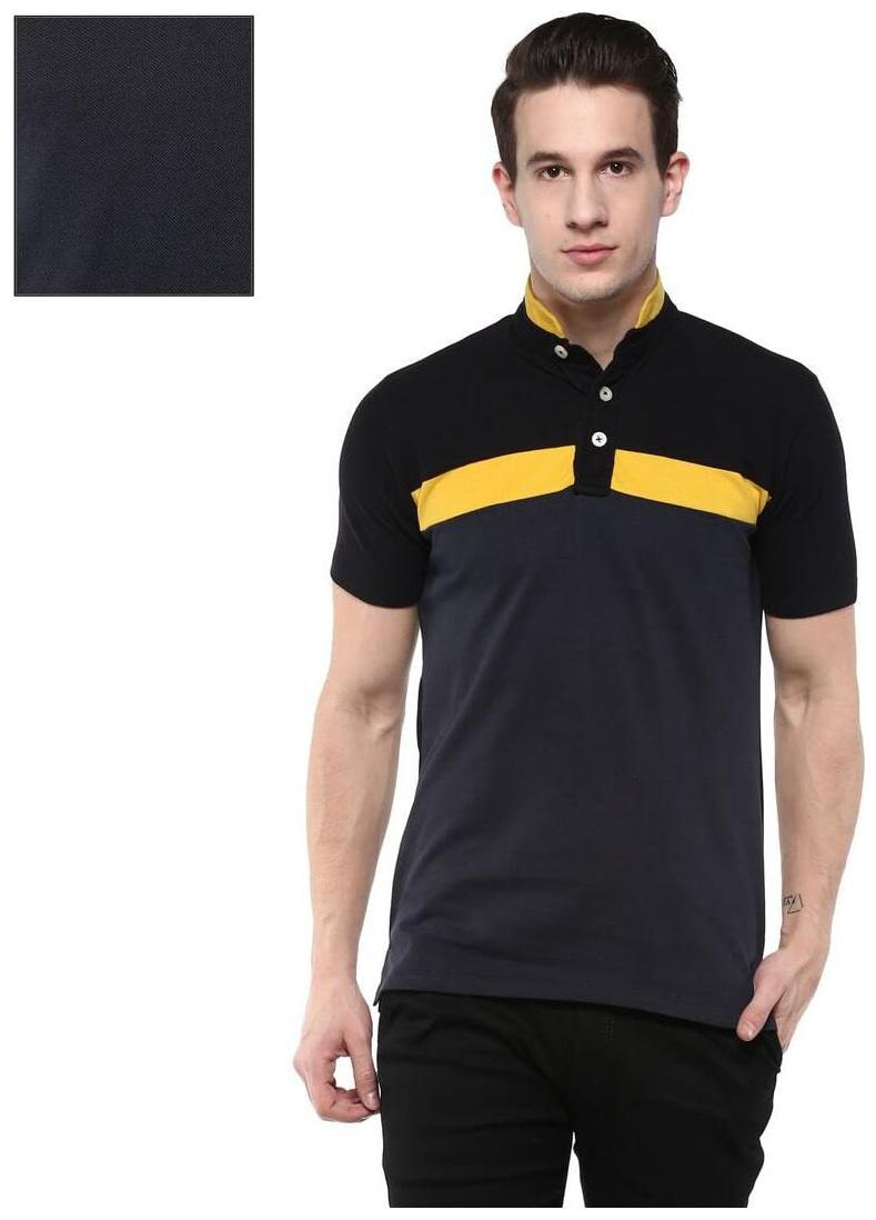

Urbano Fashion Men Black Slim fit Cotton Mandarin collar T-Shirt - Pack Of 1
