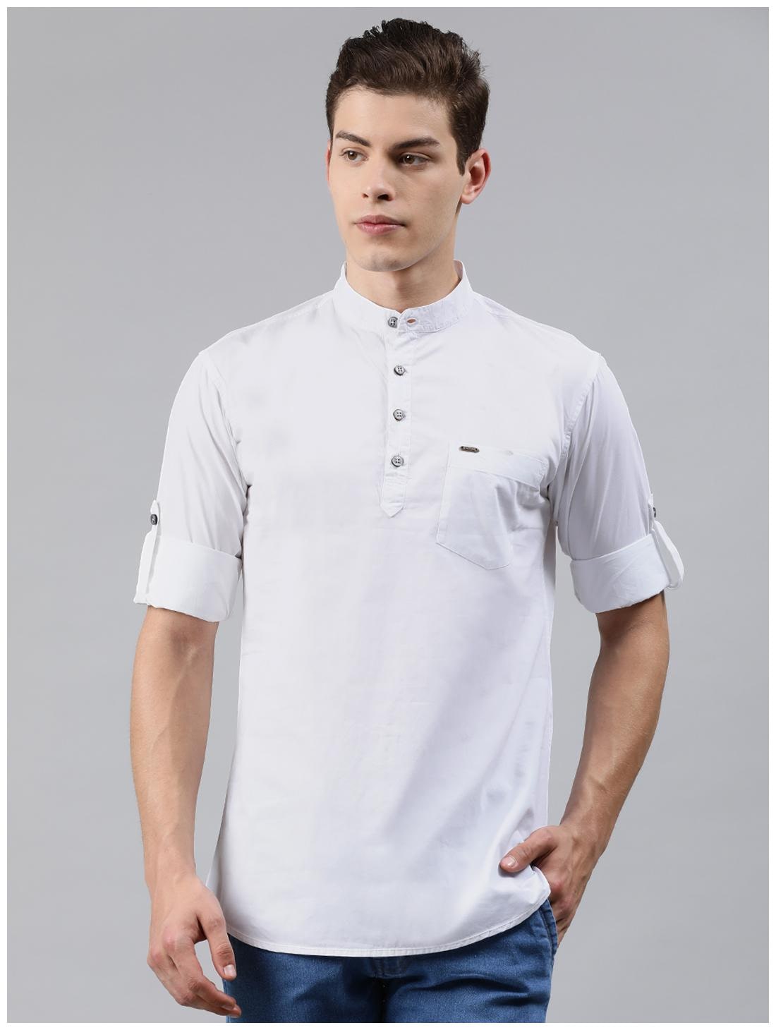 

Urbano Fashion Men White Solid Slim Fit Casual Shirt