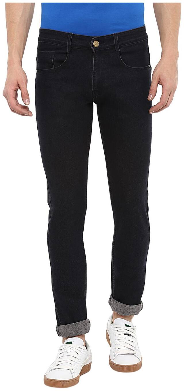 Urbano Fashion Men Black Slim Fit Jeans