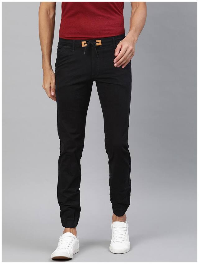 Urbano Fashion Men Black Solid Slim fit Joggers