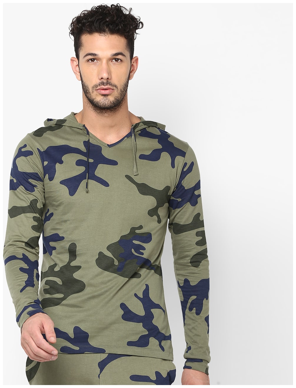 

Urbano Fashion Men Green Blue Slim fit Cotton Hood T-Shirt - Pack Of 1