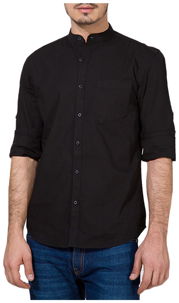 

Urbano Fashion Men Black Solid Slim Fit Casual Shirt