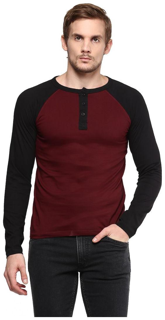 

Urbano Fashion Men Multi Slim fit Cotton Henley neck T-Shirt - Pack Of 1