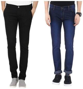 Urbano Fashion Men Black Slim Fit Jeans