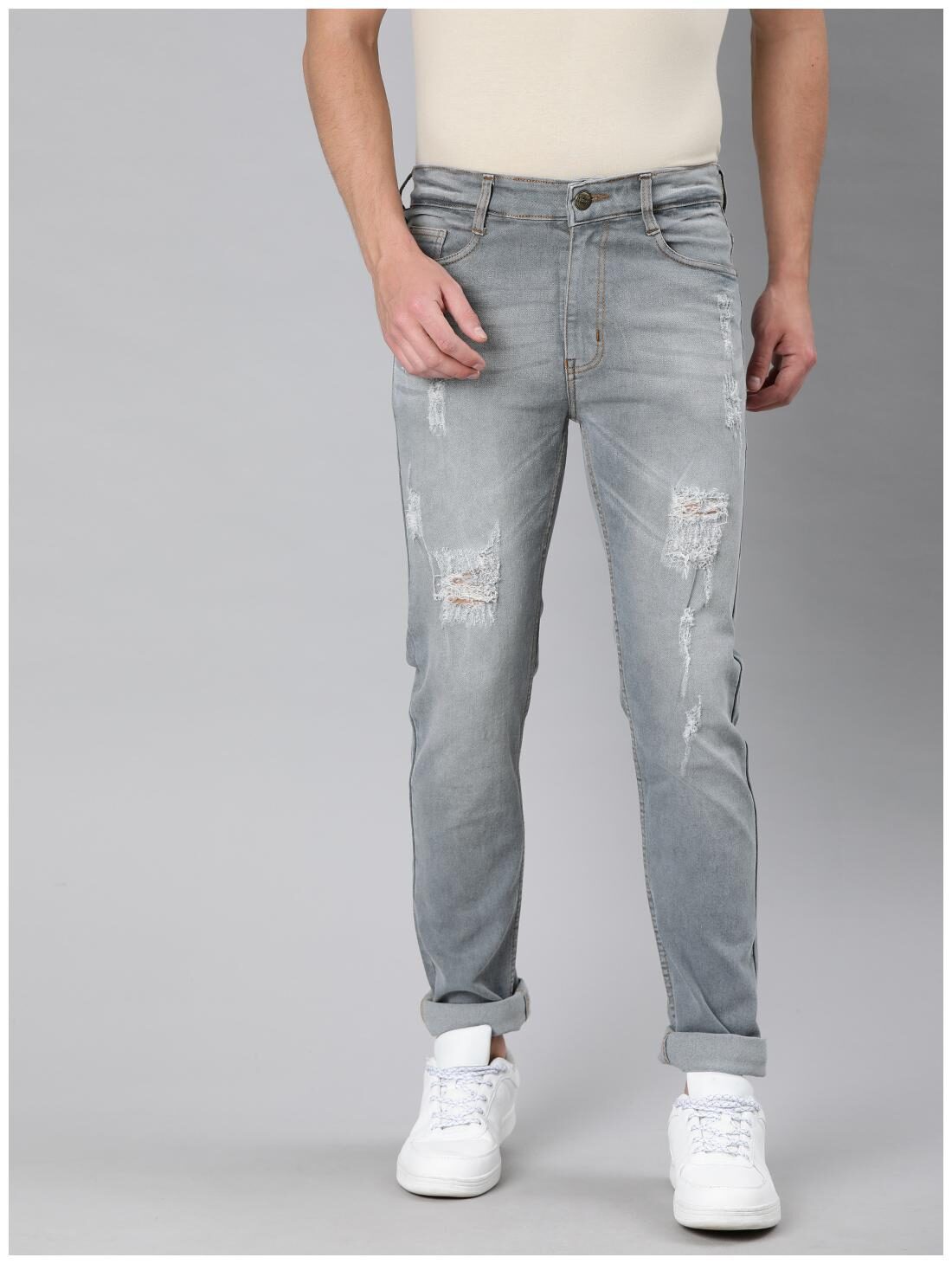 

Urbano Fashion Men Grey Slim Fit Jeans